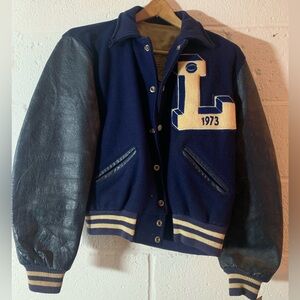 1973 Livingston Academy Letter Jacket - Lettered in Basketball.